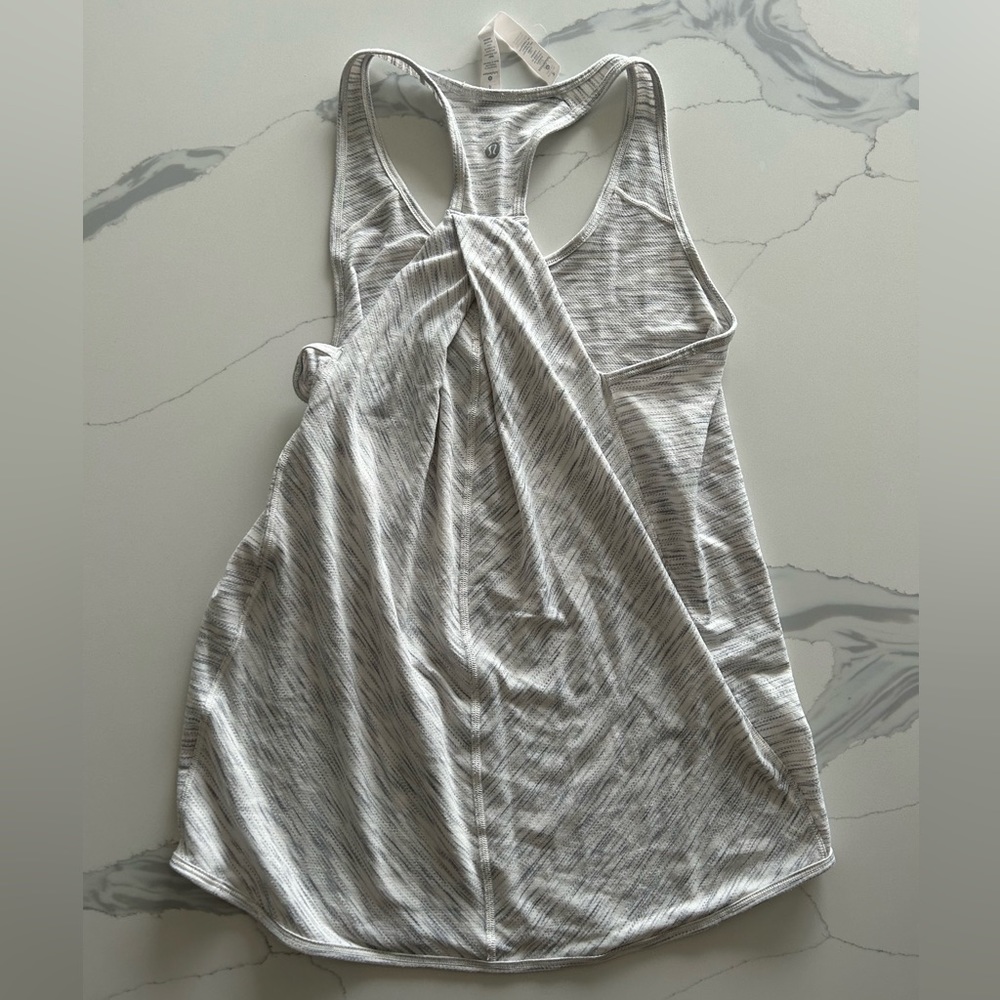 2/$40 Lululemon essential tank white ash heather gray white tank top size 4 - Picture 6 of 7